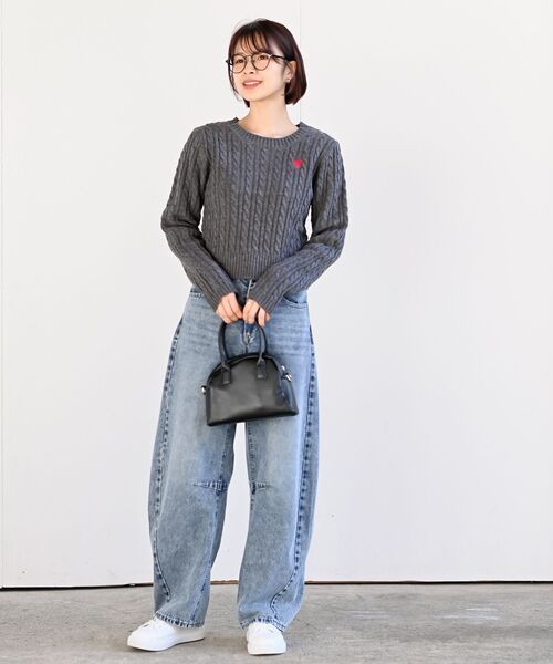 rps(アールピーエス)の「ハート刺繍ケーブルニットプルオーバー(ニット/セーター・レディース・グレー系その他/その他/ラベンダー/ベージュ系その他/イエロー系その他・フリー)」の14枚目の写真
