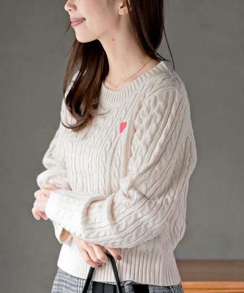 rps(アールピーエス)の「ハート刺繍ケーブルニットプルオーバー(ニット/セーター・レディース・グレー系その他/その他/ラベンダー/ベージュ系その他/イエロー系その他・フリー)」の20枚目の写真
