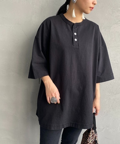 HEALTHKNIT/ヘルスニット] 別注 ビッグシルエット ヘンリーネックT