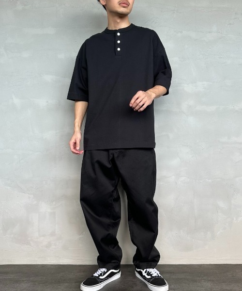 Healthknit（ヘルスニット）の「[HEALTHKNIT/ヘルスニット] 別注 ビッグシルエット ヘンリーネックTシャツ（Tシャツ/カットソー・レディース・ブラック/ホワイト/オートミール・S/M/L/XL/XXL）」の8枚目の写真