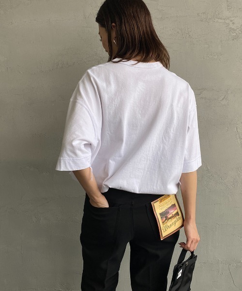 Healthknit（ヘルスニット）の「[HEALTHKNIT/ヘルスニット] 別注 ビッグシルエット ヘンリーネックTシャツ（Tシャツ/カットソー・レディース・ブラック/ホワイト/オートミール・S/M/L/XL/XXL）」の10枚目の写真