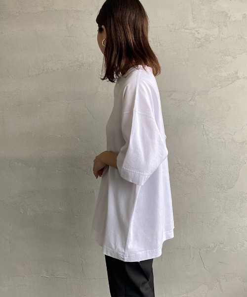 Healthknit（ヘルスニット）の「[HEALTHKNIT/ヘルスニット] 別注 ビッグシルエット ヘンリーネックTシャツ（Tシャツ/カットソー・レディース・ブラック/ホワイト/オートミール・S/M/L/XL/XXL）」の14枚目の写真