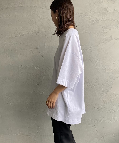 Healthknit（ヘルスニット）の「[HEALTHKNIT/ヘルスニット] 別注 ビッグシルエット ヘンリーネックTシャツ（Tシャツ/カットソー・レディース・ブラック/ホワイト/オートミール・S/M/L/XL/XXL）」の17枚目の写真