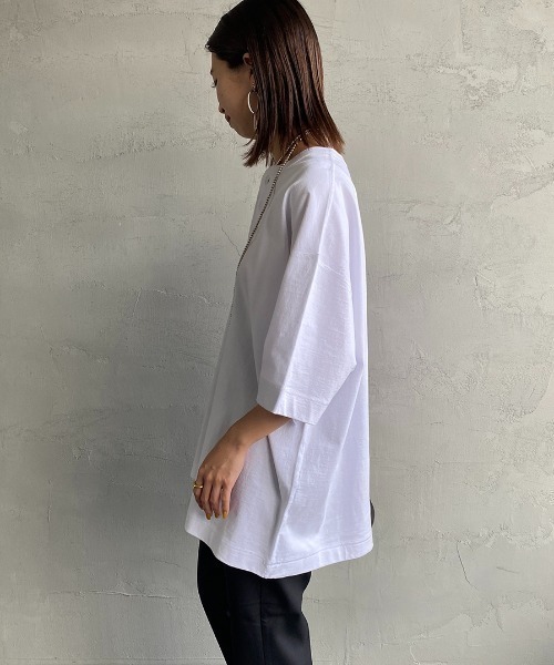 Healthknit（ヘルスニット）の「[HEALTHKNIT/ヘルスニット] 別注 ビッグシルエット ヘンリーネックTシャツ（Tシャツ/カットソー・レディース・ブラック/ホワイト/オートミール・S/M/L/XL/XXL）」の21枚目の写真