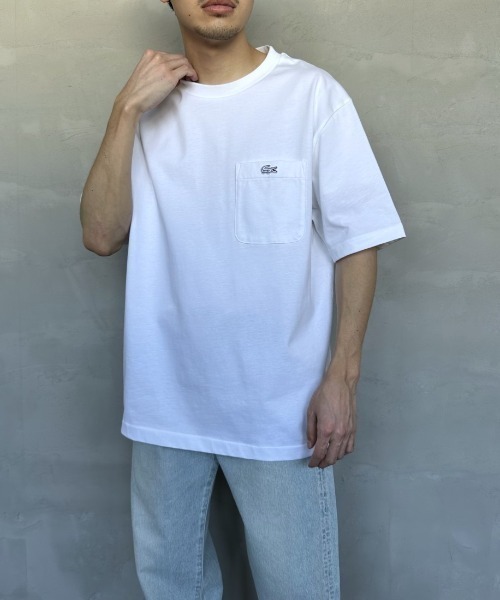 LACOSTE（ラコステ）の「[LACOSTE/ラコステ] ワンポイントロゴ クルーネックポケットTシャツ（Tシャツ/カットソー・レディース・ブラック/ネイビー/ホワイト/オフホワイト・2/3/4/5/6）」の12枚目の写真