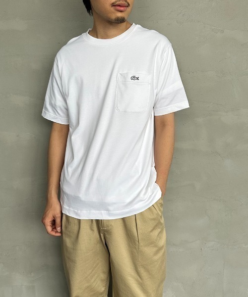 LACOSTE（ラコステ）の「[LACOSTE/ラコステ] ワンポイントロゴ クルーネックポケットTシャツ（Tシャツ/カットソー・レディース・ブラック/ネイビー/ホワイト/オフホワイト・2/3/4/5/6）」の18枚目の写真