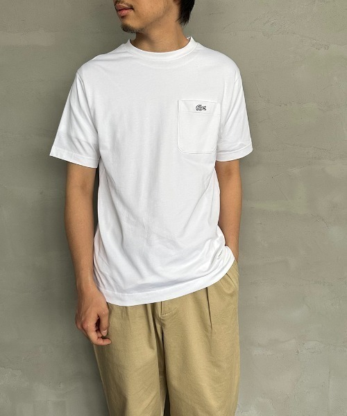 LACOSTE（ラコステ）の「[LACOSTE/ラコステ] ワンポイントロゴ クルーネックポケットTシャツ（Tシャツ/カットソー・レディース・ブラック/ネイビー/ホワイト/オフホワイト・2/3/4/5/6）」の21枚目の写真