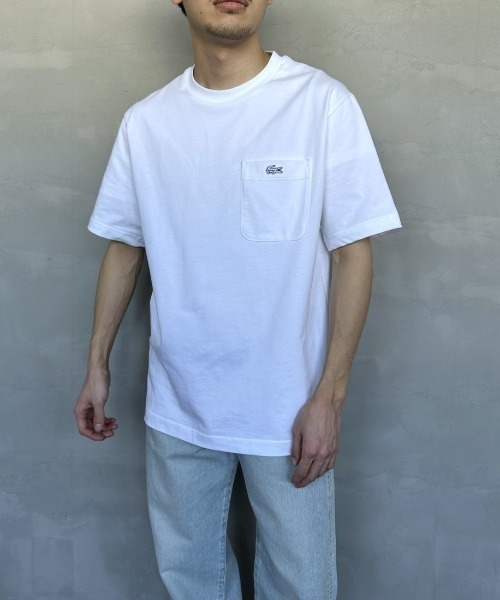 LACOSTE（ラコステ）の「[LACOSTE/ラコステ] ワンポイントロゴ クルーネックポケットTシャツ（Tシャツ/カットソー・レディース・ブラック/ネイビー/ホワイト/オフホワイト・2/3/4/5/6）」の6枚目の写真