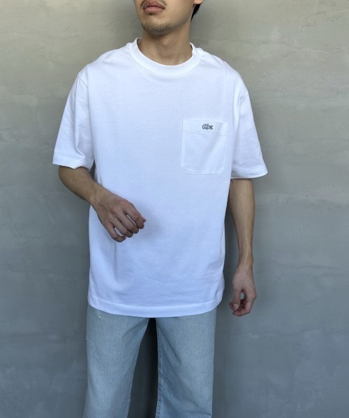 LACOSTE（ラコステ）の「[LACOSTE/ラコステ] ワンポイントロゴ クルーネックポケットTシャツ（Tシャツ/カットソー・レディース・ブラック/ネイビー/ホワイト/オフホワイト・2/3/4/5/6）」の9枚目の写真