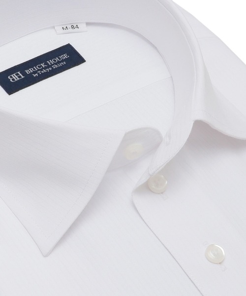 TOKYO SHIRTS（トウキョウシャツ）の「透け防止 形態安定ノーアイロン ワイド 長袖ビジネスワイシャツ（ビジネスシャツ・メンズ・ホワイト・首回り39cm-裄丈80cm/首回り39cm-裄丈84cm/首回り41cm-裄丈82cm/首回り41cm-裄丈86cm/首回り43cm-裄丈86cm/首回り37cm-裄丈80cm/首回り37cm-裄丈84cm/首回り42cm-裄丈82cm/首回り42cm-裄丈86cm/首回り43cm-裄丈82cm）」の2枚目の写真