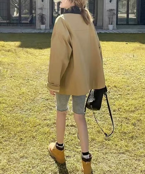AsheKsha（アシクシャ）の「ピーコート（テーラードジャケット・レディース・ダークベージュ・L/M）」の8枚目の写真
