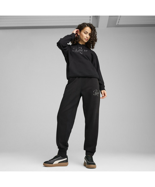 PUMA(プーマ)の「PUMA プーマ ウィメンズ ESS スクリプト コンフォート スウェットパンツ(その他パンツ・レディース・オフホワイト/ブラック・LARGE/MEDIUM/X-LARGE/SMALL)」の8枚目の写真