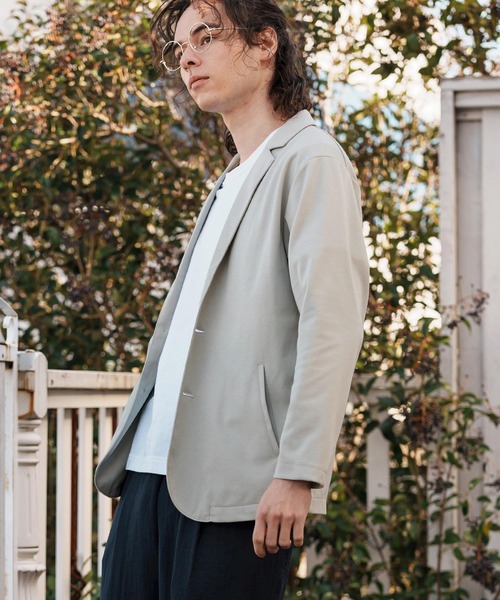 CAMBIO（カンビオ）の「mj10561- ポンチテーラードジャケット（テーラードジャケット・メンズ・グレー系その他/ブラック/ライトグレー・M/L/XL）」の6枚目の写真