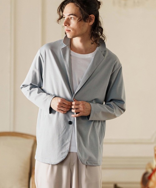 CAMBIO（カンビオ）の「mj10561- ポンチテーラードジャケット（テーラードジャケット・メンズ・グレー系その他/ブラック/ライトグレー・M/L/XL）」の16枚目の写真