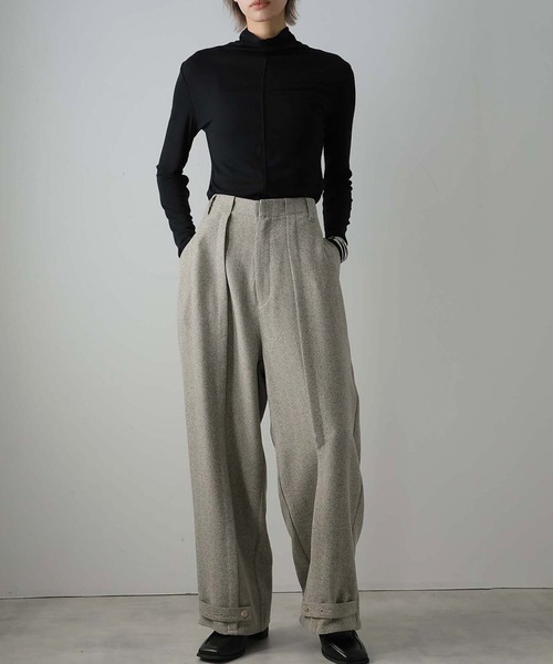 Doula Doula(ドゥーラドゥーラ)の「ピンタックワイドパンツ(その他パンツ・レディース・ライトグレー/グレー/チャコールグレー/ライトベージュ/ベージュ・マルチサイズ)」の5枚目の写真