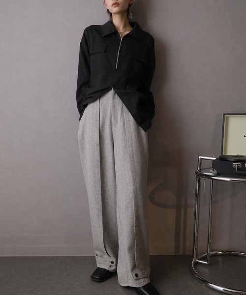 Doula Doula(ドゥーラドゥーラ)の「ピンタックワイドパンツ(その他パンツ・レディース・ライトグレー/グレー/チャコールグレー/ライトベージュ/ベージュ・マルチサイズ)」の3枚目の写真