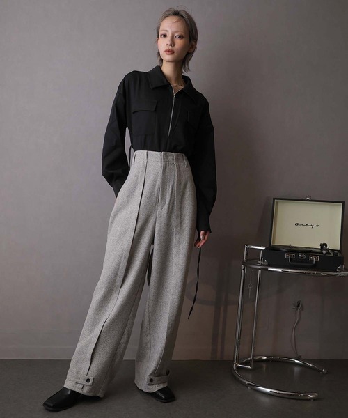 Doula Doula(ドゥーラドゥーラ)の「ピンタックワイドパンツ(その他パンツ・レディース・ライトグレー/グレー/チャコールグレー/ライトベージュ/ベージュ・マルチサイズ)」の6枚目の写真