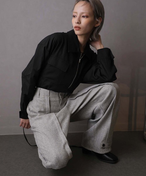 Doula Doula(ドゥーラドゥーラ)の「ピンタックワイドパンツ(その他パンツ・レディース・ライトグレー/グレー/チャコールグレー/ライトベージュ/ベージュ・マルチサイズ)」の7枚目の写真