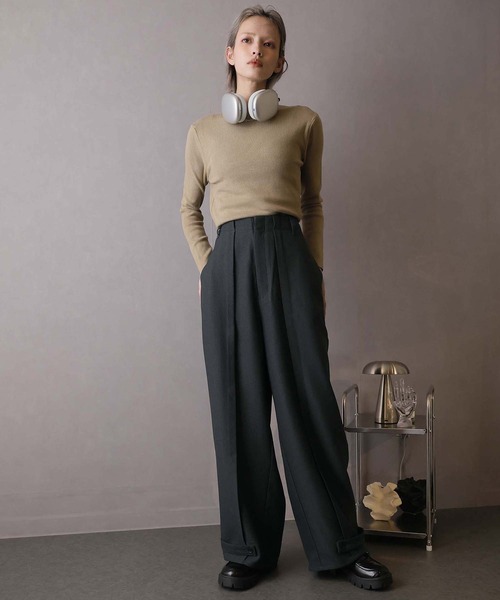 Doula Doula(ドゥーラドゥーラ)の「ピンタックワイドパンツ(その他パンツ・レディース・ライトグレー/グレー/チャコールグレー/ライトベージュ/ベージュ・マルチサイズ)」の8枚目の写真