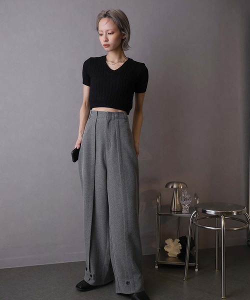 Doula Doula(ドゥーラドゥーラ)の「ピンタックワイドパンツ(その他パンツ・レディース・ライトグレー/グレー/チャコールグレー/ライトベージュ/ベージュ・マルチサイズ)」の11枚目の写真