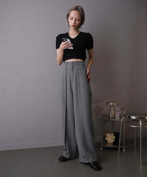 Doula Doula(ドゥーラドゥーラ)の「ピンタックワイドパンツ(その他パンツ・レディース・ライトグレー/グレー/チャコールグレー/ライトベージュ/ベージュ・マルチサイズ)」の13枚目の写真