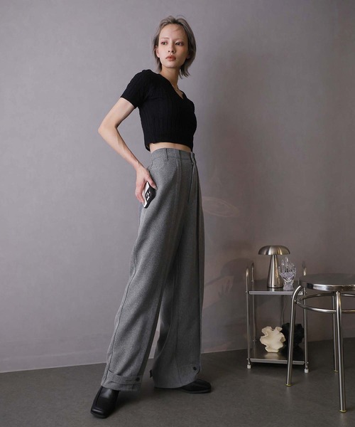 Doula Doula(ドゥーラドゥーラ)の「ピンタックワイドパンツ(その他パンツ・レディース・ライトグレー/グレー/チャコールグレー/ライトベージュ/ベージュ・マルチサイズ)」の14枚目の写真