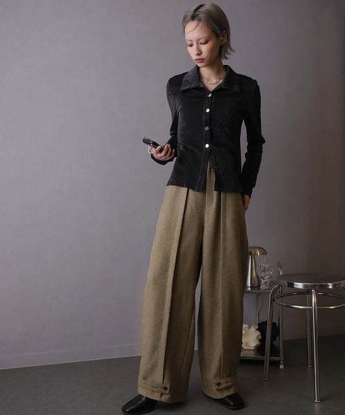 Doula Doula(ドゥーラドゥーラ)の「ピンタックワイドパンツ(その他パンツ・レディース・ライトグレー/グレー/チャコールグレー/ライトベージュ/ベージュ・マルチサイズ)」の15枚目の写真