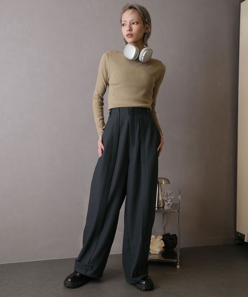 Doula Doula(ドゥーラドゥーラ)の「ピンタックワイドパンツ(その他パンツ・レディース・ライトグレー/グレー/チャコールグレー/ライトベージュ/ベージュ・マルチサイズ)」の18枚目の写真