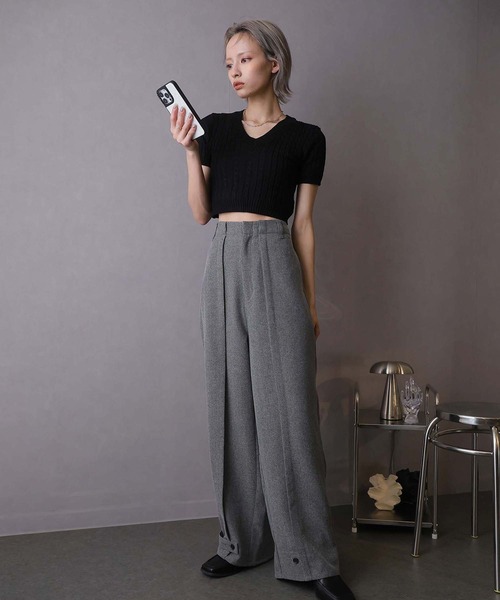 Doula Doula(ドゥーラドゥーラ)の「ピンタックワイドパンツ(その他パンツ・レディース・ライトグレー/グレー/チャコールグレー/ライトベージュ/ベージュ・マルチサイズ)」の12枚目の写真