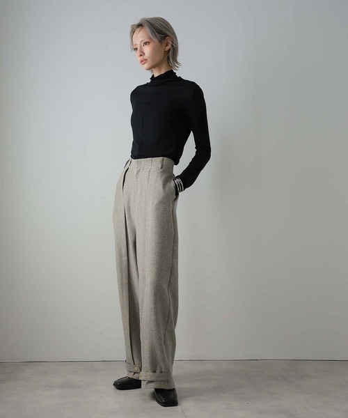 Doula Doula(ドゥーラドゥーラ)の「ピンタックワイドパンツ(その他パンツ・レディース・ライトグレー/グレー/チャコールグレー/ライトベージュ/ベージュ・マルチサイズ)」の21枚目の写真