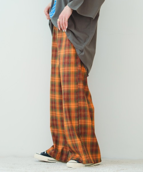 eLur(エラー)の「【eLur】チェックパンツ(その他パンツ・レディース・ブルー/オレンジ・MEDIUM/SMALL)」の4枚目の写真