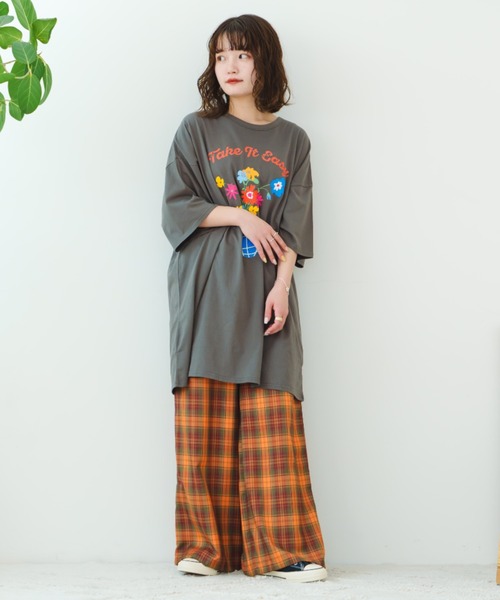 eLur(エラー)の「【eLur】チェックパンツ(その他パンツ・レディース・ブルー/オレンジ・MEDIUM/SMALL)」の5枚目の写真