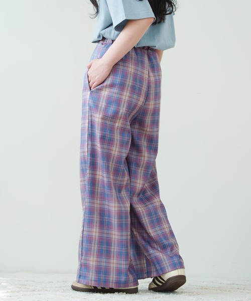 eLur(エラー)の「【eLur】チェックパンツ(その他パンツ・レディース・ブルー/オレンジ・MEDIUM/SMALL)」の7枚目の写真