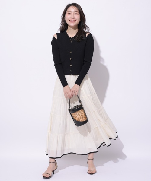 【極美品】アプワイザーリッシェ　シャーリングプリントドッキングワンピース　S Apuweiser-riche（アプワイザーリッシェ）の「シャーリング