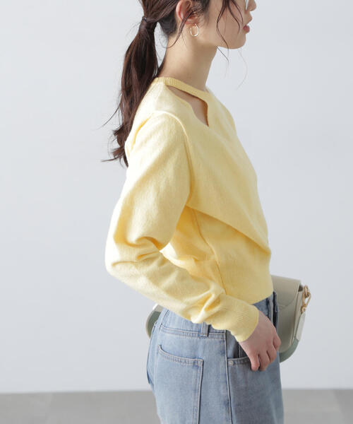 FREE'S MART（フリーズマート）の「◆[WEB限定]キャミレイヤードカシュクールニット（ニット/セーター・レディース・イエロー/ブルー/グレー/ホワイト・FREE）」の6枚目の写真