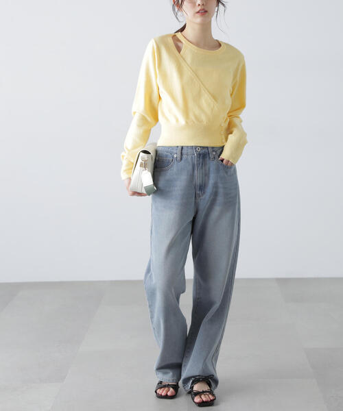 FREE'S MART（フリーズマート）の「◆[WEB限定]キャミレイヤードカシュクールニット（ニット/セーター・レディース・イエロー/ブルー/グレー/ホワイト・FREE）」の9枚目の写真