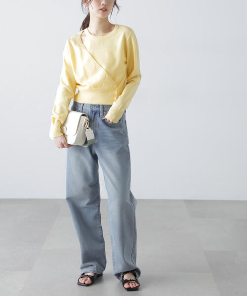 FREE'S MART（フリーズマート）の「◆[WEB限定]キャミレイヤードカシュクールニット（ニット/セーター・レディース・イエロー/ブルー/グレー/ホワイト・FREE）」の10枚目の写真