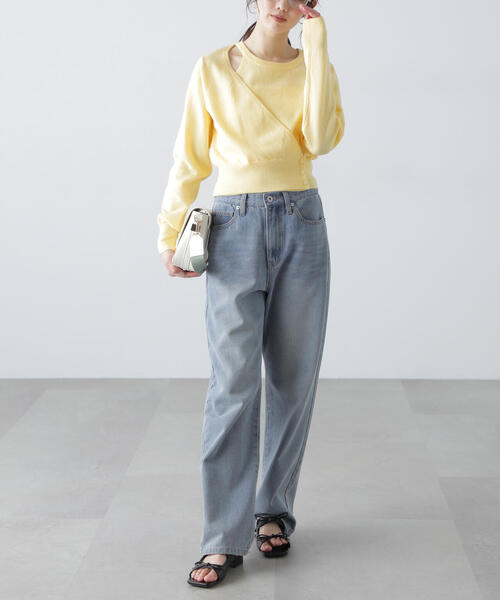 FREE'S MART（フリーズマート）の「◆[WEB限定]キャミレイヤードカシュクールニット（ニット/セーター・レディース・イエロー/ブルー/グレー/ホワイト・FREE）」の11枚目の写真