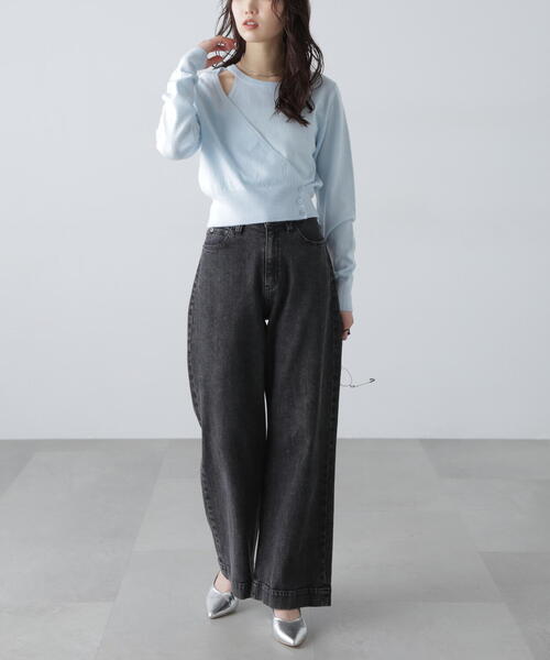 FREE'S MART（フリーズマート）の「◆[WEB限定]キャミレイヤードカシュクールニット（ニット/セーター・レディース・イエロー/ブルー/グレー/ホワイト・FREE）」の20枚目の写真