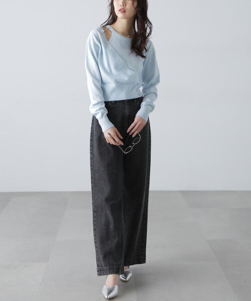 FREE'S MART（フリーズマート）の「◆[WEB限定]キャミレイヤードカシュクールニット（ニット/セーター・レディース・イエロー/ブルー/グレー/ホワイト・FREE）」の21枚目の写真