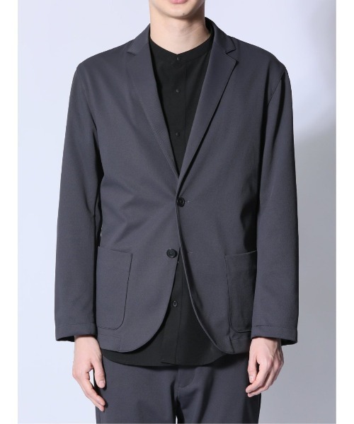 m.f.editorial（エムエフエディトリアル）の「【ストレッチ ウォッシャブル】m.f.エディトリアル メンズ circle motion JERSEY 2ボタンジャケット(セットアップ可能)（テーラードジャケット・メンズ・ブラック/グレー系その他2・MEDIUM/LARGE/X-LARGE）」の14枚目の写真