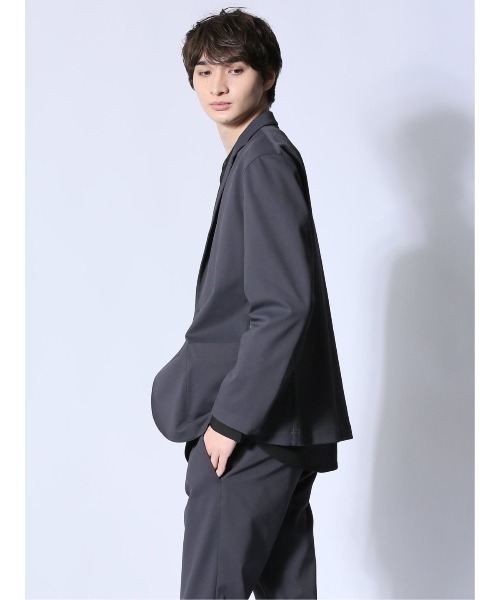 m.f.editorial（エムエフエディトリアル）の「【ストレッチ ウォッシャブル】m.f.エディトリアル メンズ circle motion JERSEY 2ボタンジャケット(セットアップ可能)（テーラードジャケット・メンズ・ブラック/グレー系その他2・MEDIUM/LARGE/X-LARGE）」の19枚目の写真