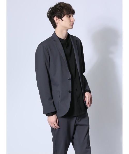 m.f.editorial（エムエフエディトリアル）の「【ストレッチ ウォッシャブル】m.f.エディトリアル メンズ circle motion JERSEY 2ボタンジャケット(セットアップ可能)（テーラードジャケット・メンズ・ブラック/グレー系その他2・MEDIUM/LARGE/X-LARGE）」の21枚目の写真