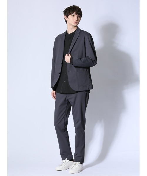 m.f.editorial（エムエフエディトリアル）の「【ストレッチ ウォッシャブル】m.f.エディトリアル メンズ circle motion JERSEY 2ボタンジャケット(セットアップ可能)（テーラードジャケット・メンズ・ブラック/グレー系その他2・MEDIUM/LARGE/X-LARGE）」の22枚目の写真