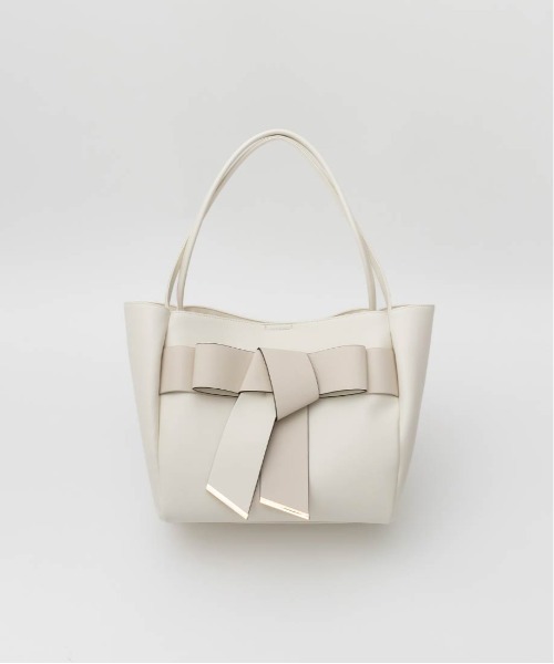 RANDA（ランダ）の「【A4対応】リボントートバッグ（トートバッグ・レディース・ホワイト/ブラック/グレイッシュベージュ/グレー・FREE）」の18枚目の写真