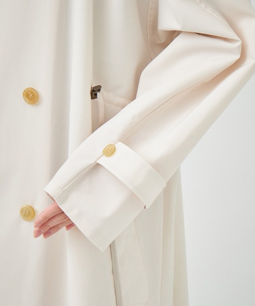 VACHEMENT（ヴァシュモン）の「【VACHEMENT/ヴァシュモン】リサイクルシェルタフタトレンチ（トレンチコート・レディース・キナリ/ブラック・FREE）」の3枚目の写真