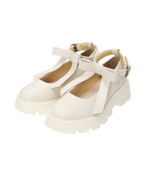 F i.n.t(フィント)の「ビッグリボン厚底パンプス/ fint フィント(パンプス・レディース・アイボリー/ブラック・S/M/L)」の10枚目の写真