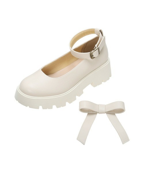 F i.n.t(フィント)の「ビッグリボン厚底パンプス/ fint フィント(パンプス・レディース・アイボリー/ブラック・S/M/L)」の19枚目の写真