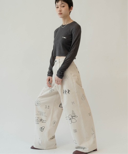 パンツ Knuth Marf high waist tattoo pants M Order sales until 11:00on5/20】high waist tattoo pants
