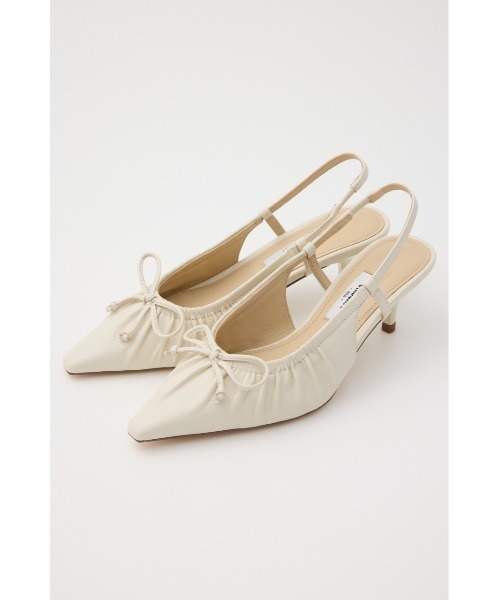 STACCATO(スタッカート)の「ソフティギャザーオープンパンプス(パンプス・レディース・ホワイト/ゴールド・22.5cm/23cm/23.5cm/24cm/24.5cm)」の1枚目の写真